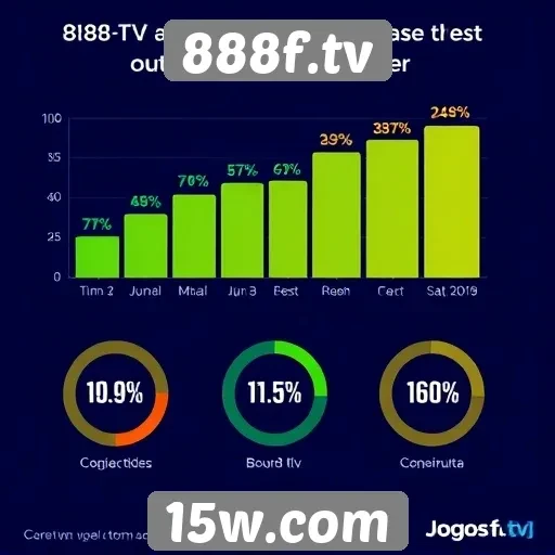 Estatísticas de crescimento da base de usuários de 888f.tv